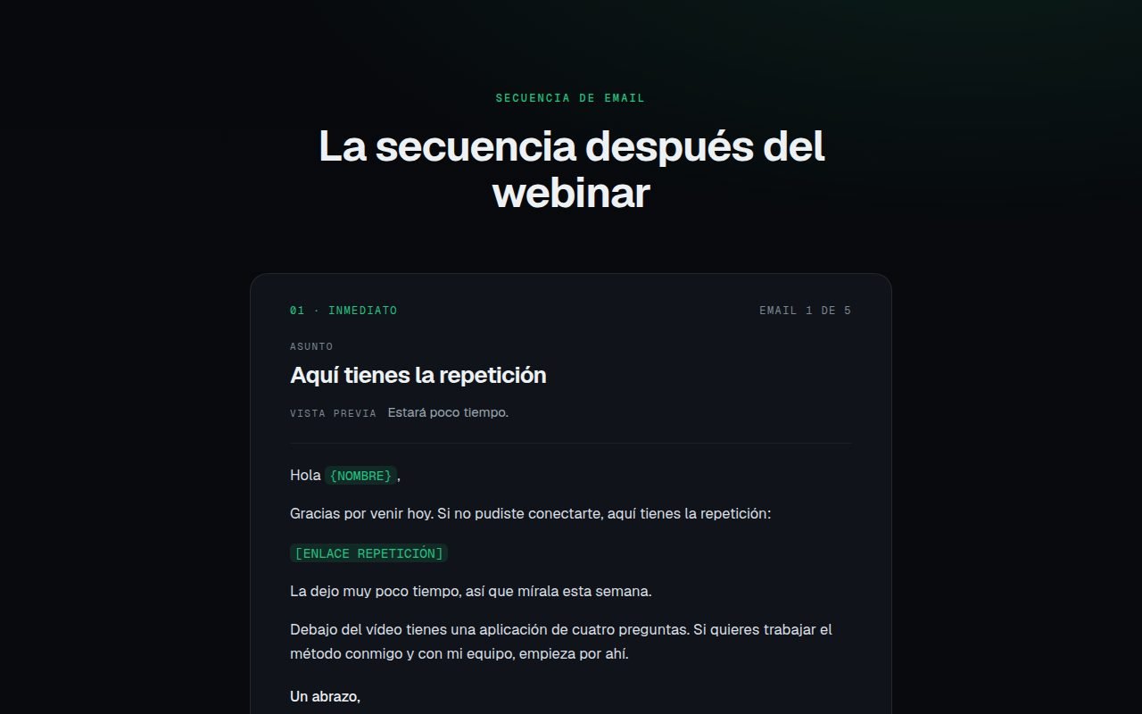 Vista previa después del webinar